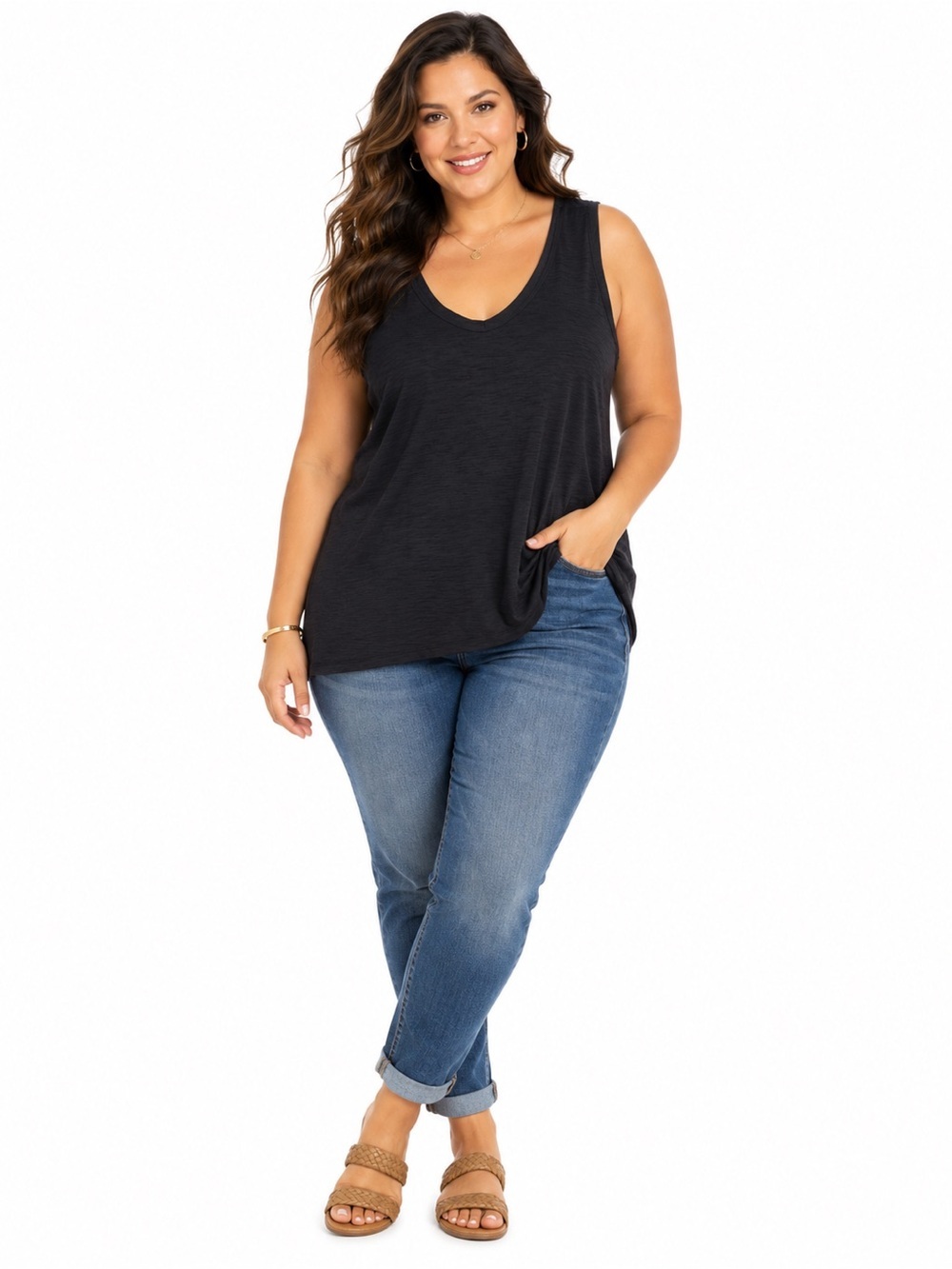 Old Navy Active Women’s Size 2X Black Tank Top with Open Back Slit